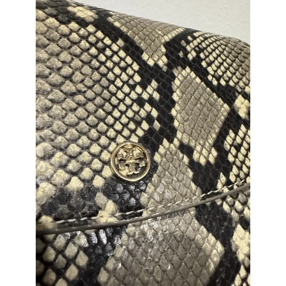Tory Burch Python Snakeskin Print Leather flap crossbody or hand bag
